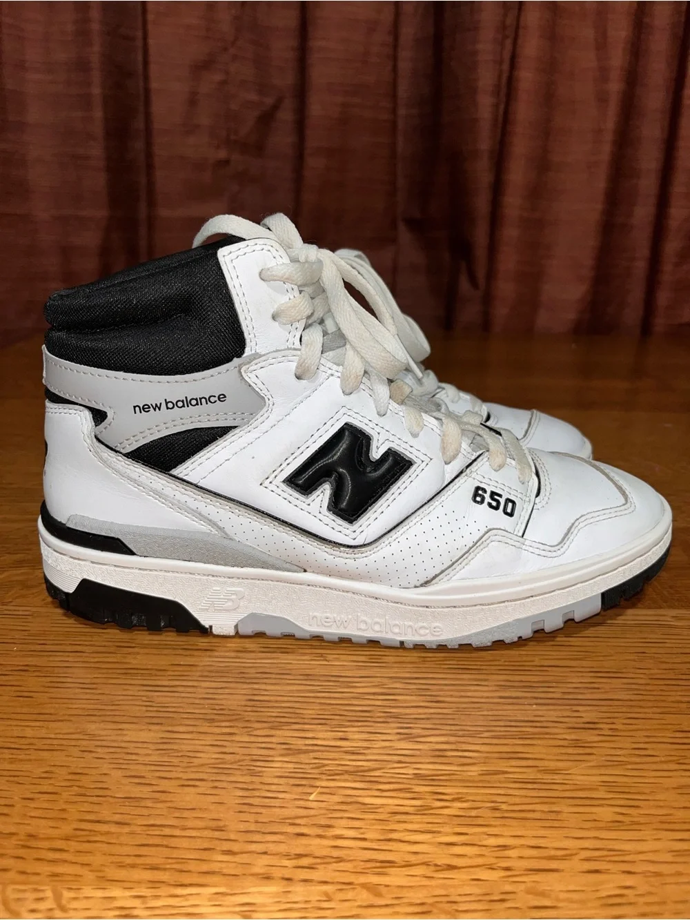 New Balance 650 White Black Men’s Size 8 Width D BB650RCE High Top Sneakers